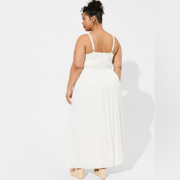 TORRID Maxi Crochet Detail Trapeze Dress GRANNY SQUARE CROCHET SIZE large 00X - Picture 2 of 13